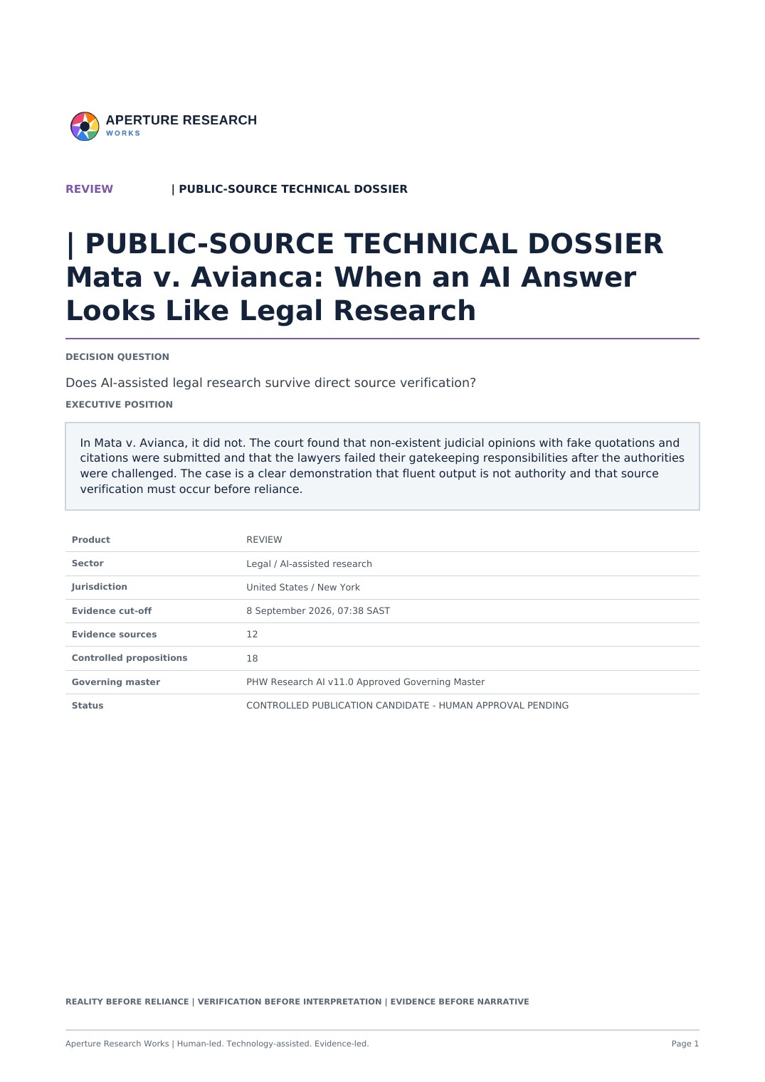Cover of Mata v. Avianca: When an AI Answer Looks Like Legal Research