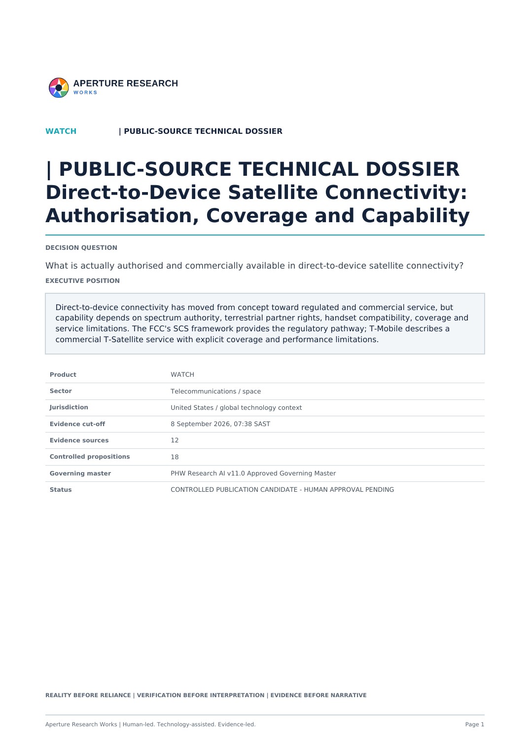 Cover of Direct-to-Device Satellite Connectivity Watch