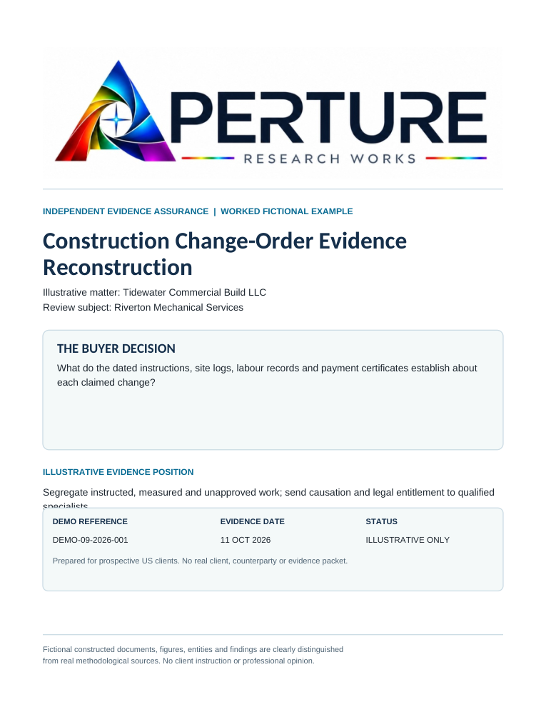 Cover of the complete illustrative evidence assessment PDF